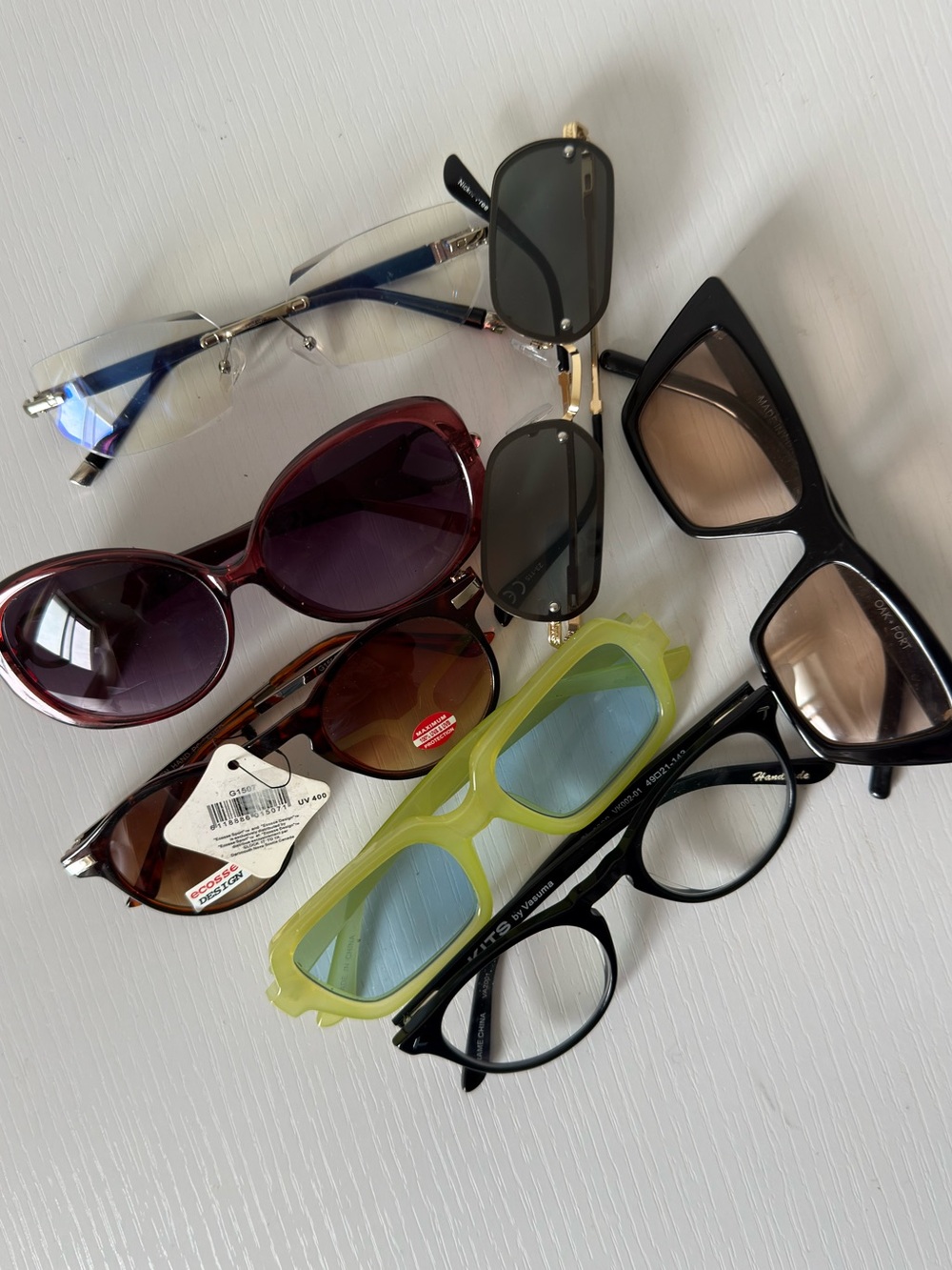 Lot of 7 Women’s Eyeglasses & Sunglasses Frames Mixed Styles Y2K Fashion